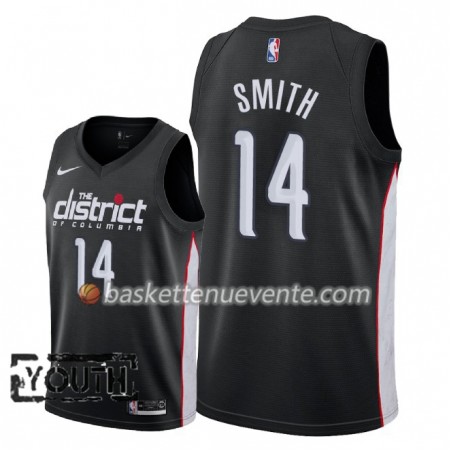 Maillot Basket Washington Wizards Jason Smith 14 2018-19 Nike City Edition Noir Swingman - Enfant